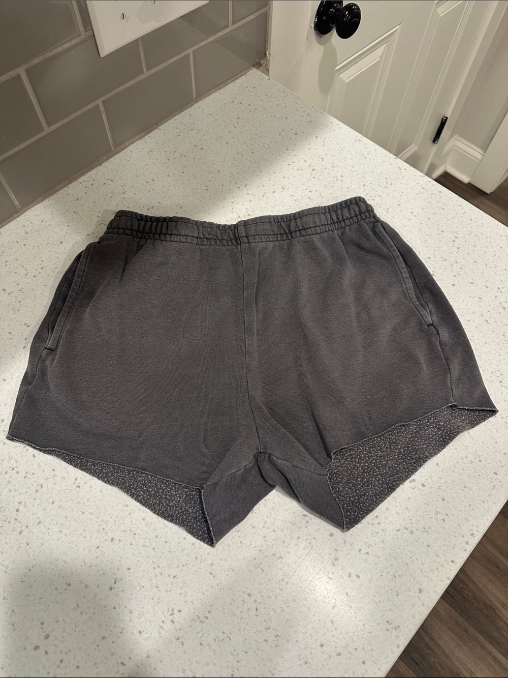 Women's Charcoal Gray Elastic-Waist Casual Shorts
